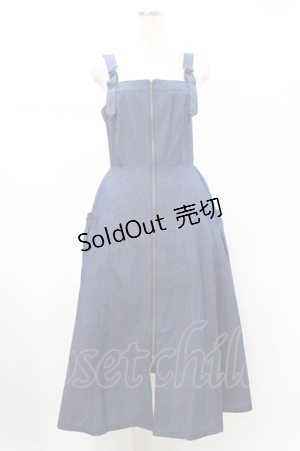 画像1: axes femme / センタージップデニムジャンパースカート Free インディゴ H-26-02-09-042-AX-OP-NS-ZH (1)