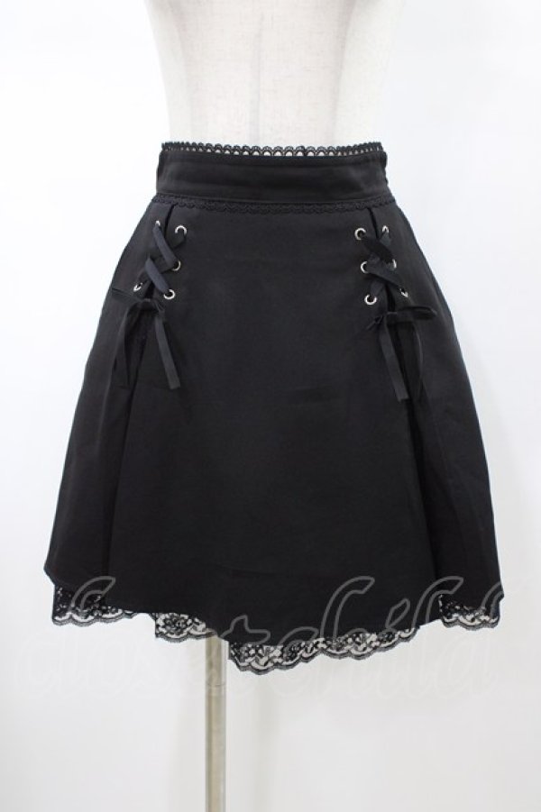 画像1: DearMyLove / 大きめリボンレース切替スカート M ブラック H-26-02-09-045-EL-SK-NS-ZH (1)