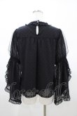 画像2: axes femme POETIQUE / フリル袖ドットドビーブラウス M ブラック H-26-02-09-050-AX-BL-NS-ZH (2)