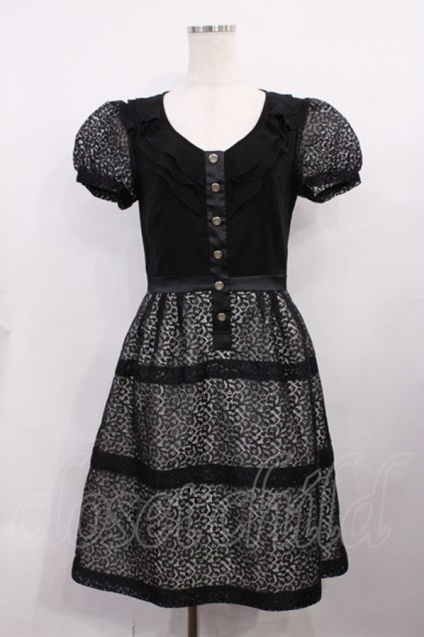 画像1: JESUS DIAMANTE / ルーブルワンピース 40 ブラック H-26-02-09-1007-JE-OP-NS-ZH (1)