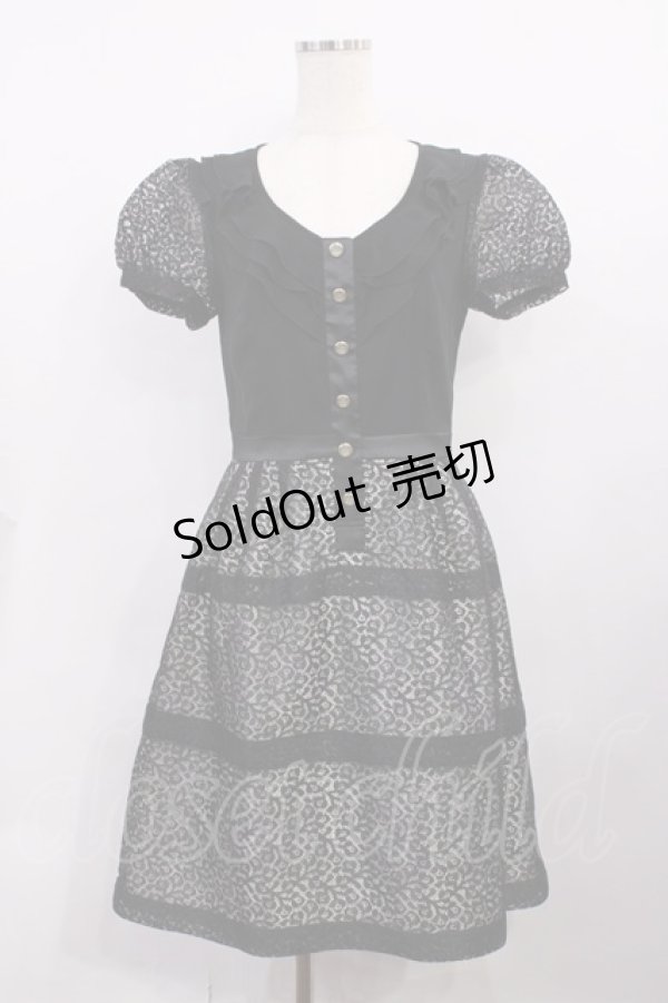 画像1: JESUS DIAMANTE / ルーブルワンピース 40 ブラック H-26-02-09-1007-JE-OP-NS-ZH (1)