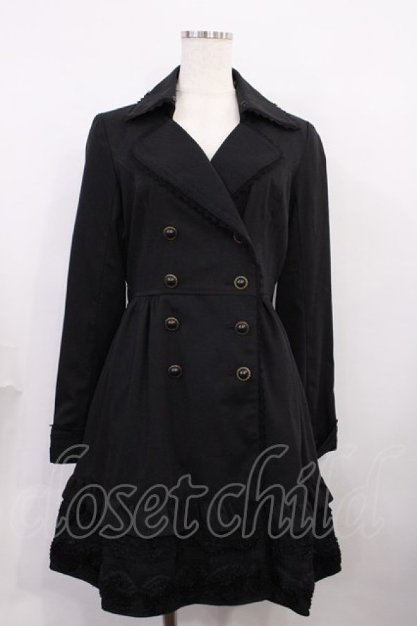 画像1: axes femme / トレンチコート M ブラック H-26-02-09-1013-AX-CO-NS-ZH (1)