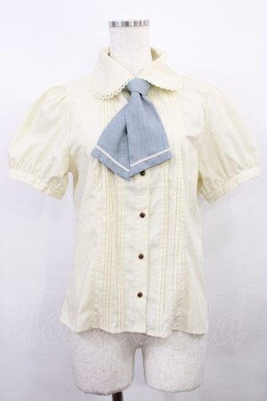 画像: Kurumi Collaboration / マリンアカデミアブラウス L 生成り/サックス H-26-02-09-1014-EL-BL-NS-ZH