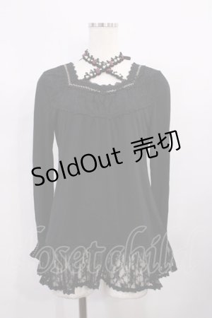 画像: axes femme / 裾プリーツトップス M ブラック H-26-02-09-1015-AX-TO-NS-ZH