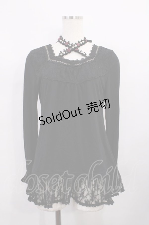 画像1: axes femme / 裾プリーツトップス M ブラック H-26-02-09-1015-AX-TO-NS-ZH (1)