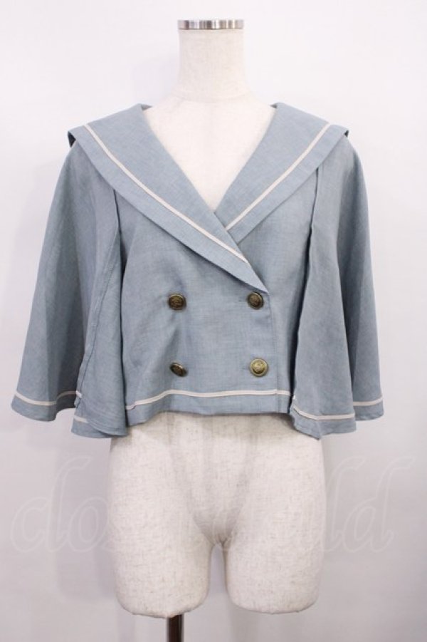 画像1: Kurumi Collaboration / マリンアカデミアケープ L サックス H-26-02-09-1016-EL-JA-NS-ZH (1)