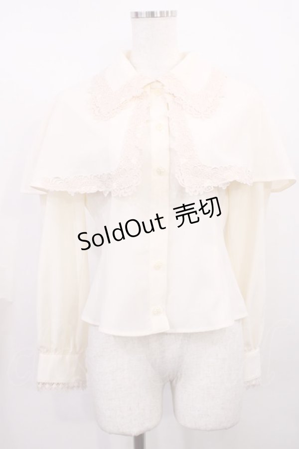 画像1: Innocent World / ケープ付きセシルブラウス M 生成×生成/Beige×Beige H-26-02-09-1018-IW-BL-NS-ZH (1)