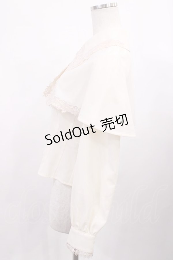 画像3: Innocent World / ケープ付きセシルブラウス M 生成×生成/Beige×Beige H-26-02-09-1018-IW-BL-NS-ZH (3)