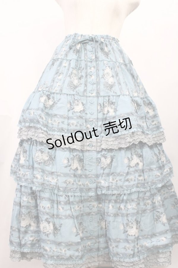 画像1: PINK HOUSE / Avonlea Rosesプリントスカート Free ブルー H-26-02-09-1002-LO-SK-NS-ZH (1)