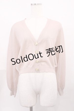 画像: an another angelus / ローズ絵画釦シアーニットカーディガン Free L/PINK H-26-02-09-1020-CA-TO-NS-ZH