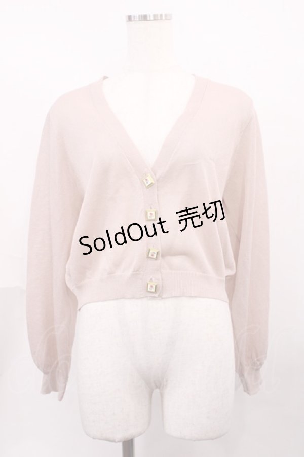 画像1: an another angelus / ローズ絵画釦シアーニットカーディガン Free L/PINK H-26-02-09-1020-CA-TO-NS-ZH (1)