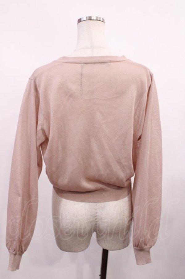 画像2: an another angelus / ローズ絵画釦シアーニットカーディガン Free L/PINK H-26-02-09-1020-CA-TO-NS-ZH (2)