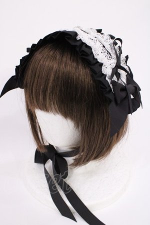 画像: ALICE and the PIRATES / フランチェスカフリルヘッドドレス  ブラック H-26-02-09-1029-PA-AC-NS-ZH