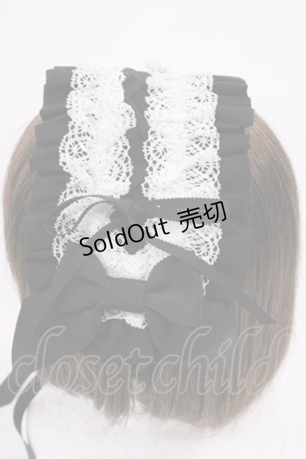 画像2: ALICE and the PIRATES / フランチェスカフリルヘッドドレス  ブラック H-26-02-09-1029-PA-AC-NS-ZH (2)