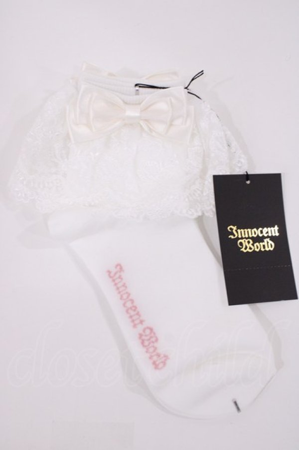 画像1: Innocent World / すずらんレースクルー丈ソックス  オフ H-26-02-09-1032-IW-ZA-NS-ZH (1)