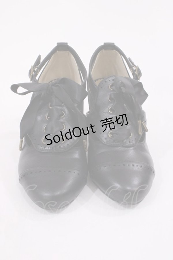 画像1: ALICE and the PIRATES / クラシカルコンビパンプス M ブラック H-26-02-09-1033-PA-SH-NS-ZH (1)