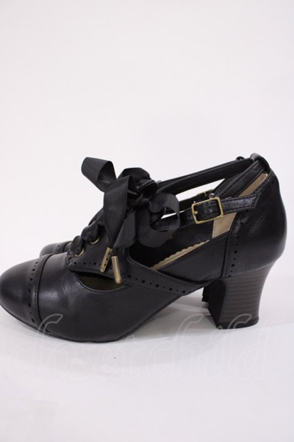 画像2: ALICE and the PIRATES / クラシカルコンビパンプス M ブラック H-26-02-09-1033-PA-SH-NS-ZH (2)