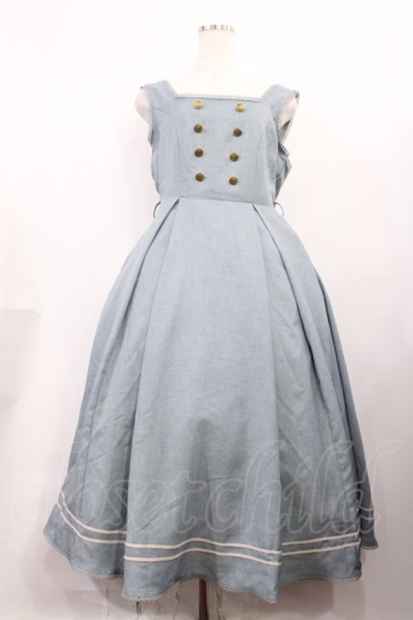 画像1: Kurumi Collaboration / マリンアカデミアジャンパースカート L サックス H-26-02-09-1003-EL-OP-NS-ZH (1)