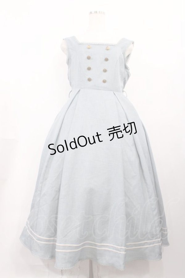 画像1: Kurumi Collaboration / マリンアカデミアジャンパースカート L サックス H-26-02-09-1003-EL-OP-NS-ZH (1)