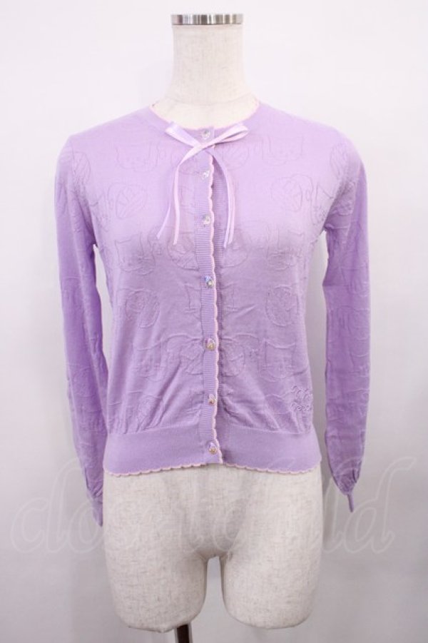 画像1: Nile Perch / 透かし編みカーディガン Free ラベンダー H-26-02-09-1035-LO-TO-NS-ZH (1)