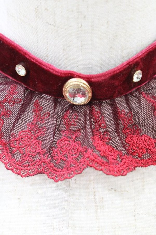 画像2: Virally / 星名桜子/レースチョーカー  ワイン H-26-02-09-010-0-AC-NS-ZH (2)