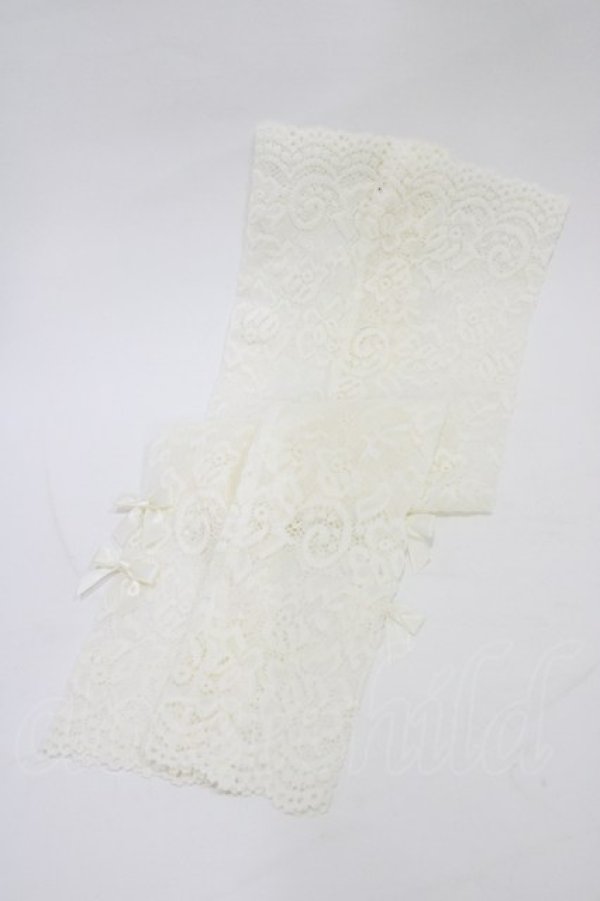 画像1: m petit by misako / AMレースロングアームカバー  生成り H-26-02-09-012-LO-ZA-NS-ZH (1)