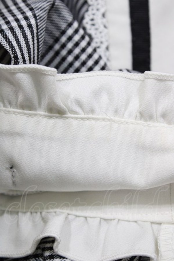 画像4: DearMyLove / 襟刺繍チェックワンピース L ブラック H-26-02-09-025-EL-OP-NS-ZH (4)