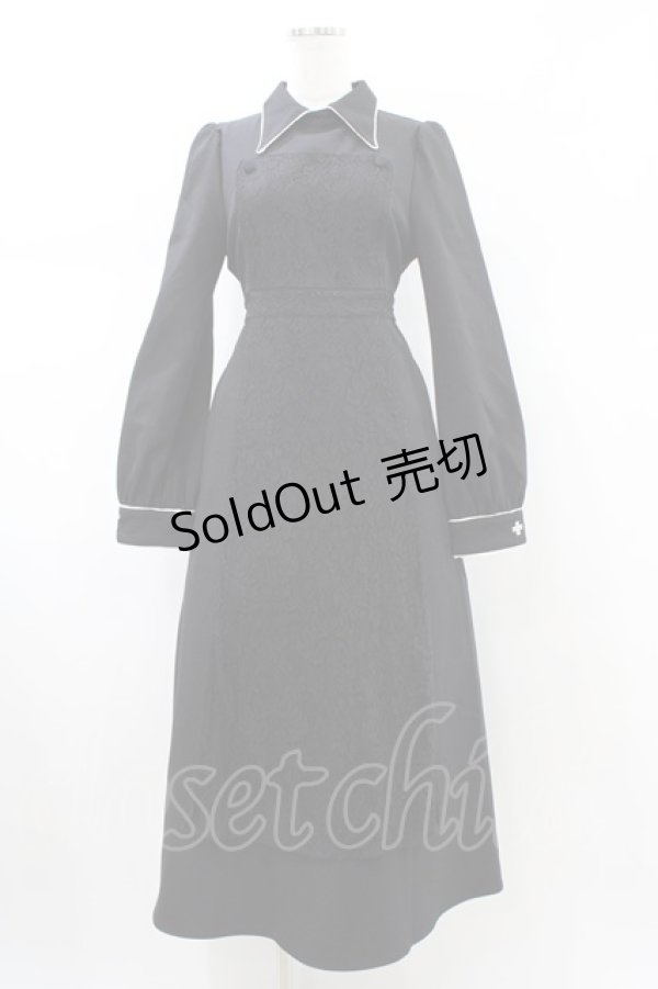 画像1: EAT ME / ナースライクシャツカラーワンピース M ブラック H-26-02-09-026-LO-OP-NS-ZH (1)