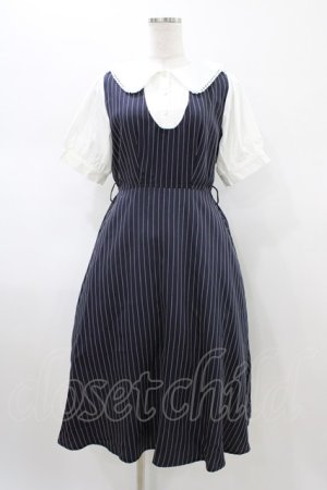 画像: axes femme / ストライプ柄ドッキングワンピース Free ネイビー H-26-02-09-027-AX-OP-NS-ZH