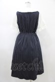 画像2: axes femme / ストライプ柄ドッキングワンピース Free ネイビー H-26-02-09-027-AX-OP-NS-ZH (2)