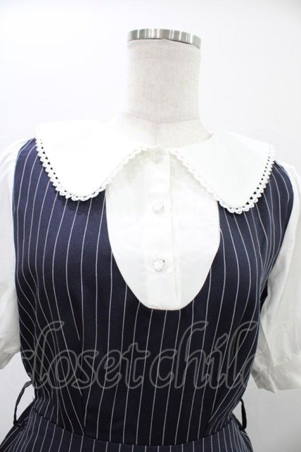 画像3: axes femme / ストライプ柄ドッキングワンピース Free ネイビー H-26-02-09-027-AX-OP-NS-ZH (3)