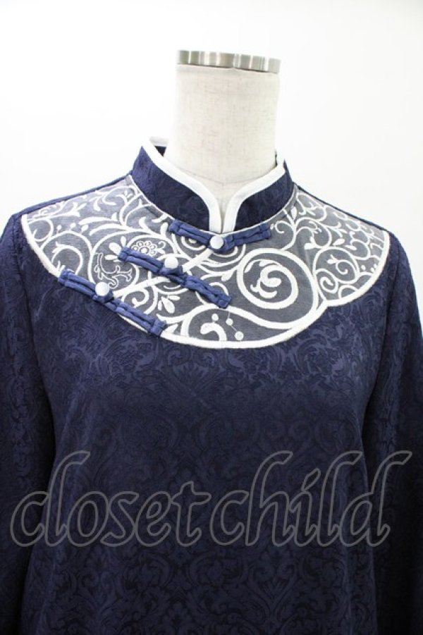 画像3: To Alice / ジャガードワンピース M ネイビー H-26-02-09-028-LO-OP-NS-ZH (3)