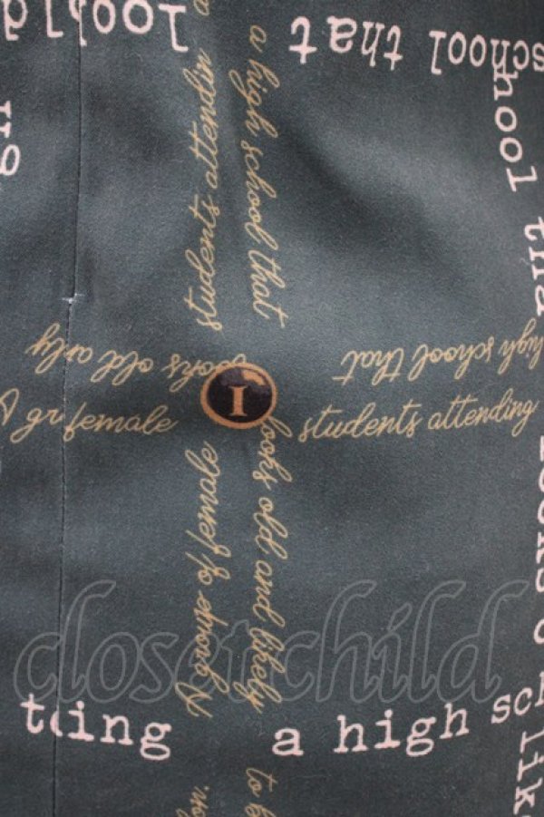 画像3: Fi.n.t / ヨーク切替タイプライター柄ワンピース Free グリーン H-26-02-09-030-CA-OP-NS-ZH (3)