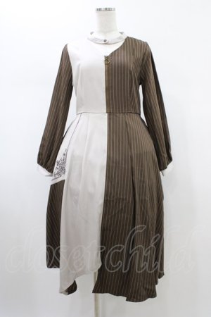 画像: axes femme / バイカラーイレヘムワンピース Free ブラウン H-26-02-09-031-AX-OP-NS-ZH