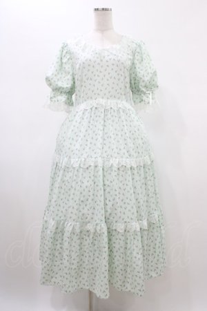 画像: Hudson honey / しぃぺろ/小花柄ワンピース LL ミント H-26-02-09-033-0-OP-NS-ZH