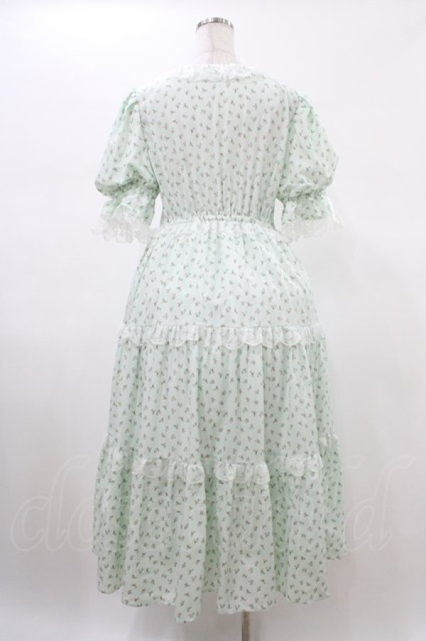 画像2: Hudson honey / しぃぺろ/小花柄ワンピース LL ミント H-26-02-09-033-0-OP-NS-ZH (2)