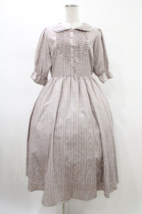 画像1: m petit by misako / MSKストライプフレアワンピース L ピンク H-26-02-09-034-LO-OP-NS-ZH (1)