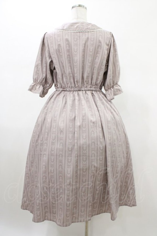 画像2: m petit by misako / MSKストライプフレアワンピース L ピンク H-26-02-09-034-LO-OP-NS-ZH (2)