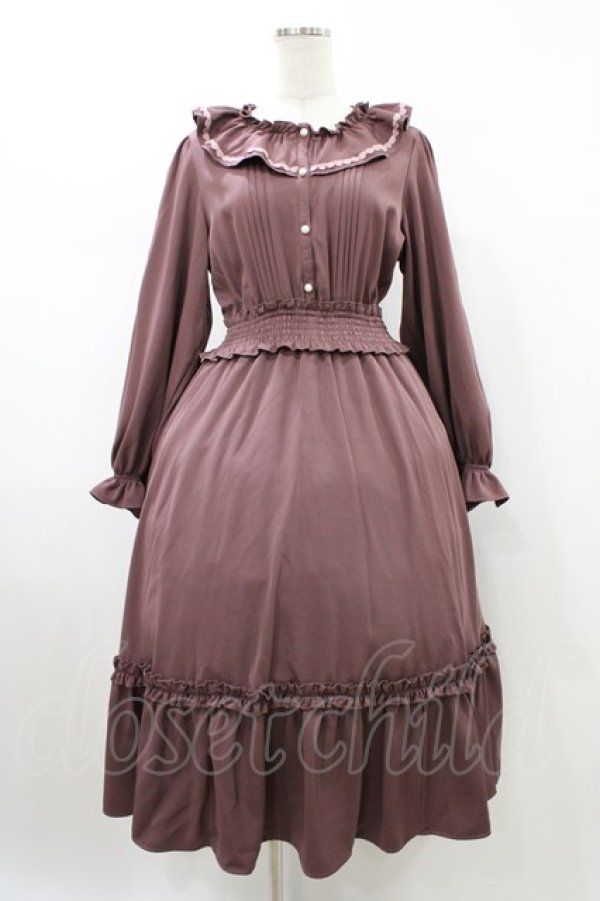 画像1: m petit by misako / AOK*フリルカラータックワンピース L ダークピンク H-26-02-09-035-LO-OP-NS-ZH (1)