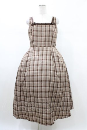 画像: m petit by misako / AMCHKスクエアネックジャンパースカート LL ブラウン H-26-02-09-037-LO-OP-NS-ZH