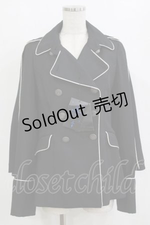 画像: Moi-meme-Moitie / パイピングケープジャケット 9号 ブラック H-26-02-10-029-MO-JA-KB-ZH