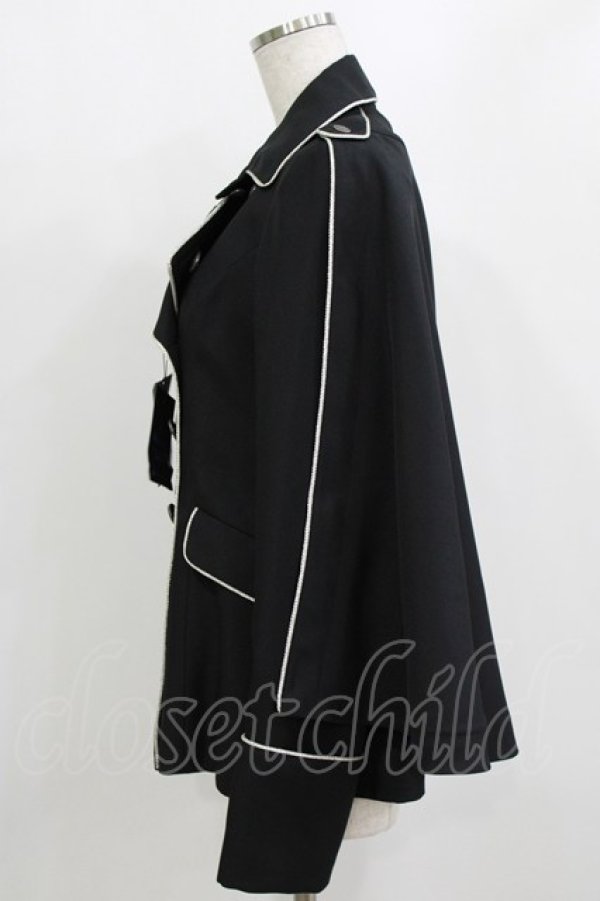 画像2: Moi-meme-Moitie / パイピングケープジャケット 9号 ブラック H-26-02-10-029-MO-JA-KB-ZH (2)