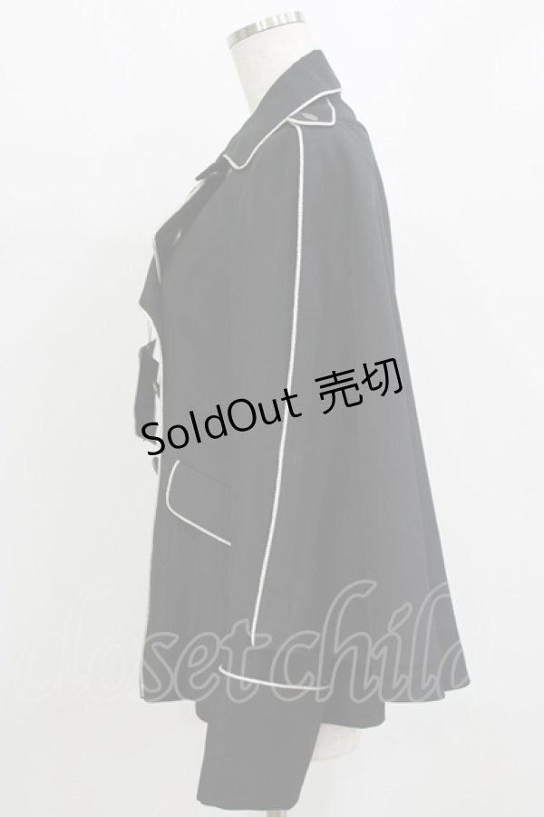 画像2: Moi-meme-Moitie / パイピングケープジャケット 9号 ブラック H-26-02-10-029-MO-JA-KB-ZH (2)