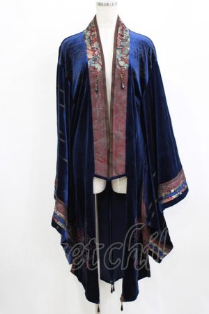 画像: Ozz oneste / ベロア羽織  ネイビー H-26-02-10-034-OO-TO-KB-ZH