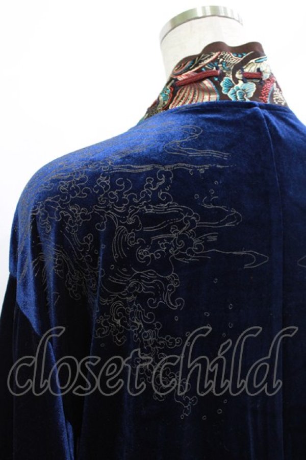 画像4: Ozz oneste / ベロア羽織  ネイビー H-26-02-10-034-OO-TO-KB-ZH (4)