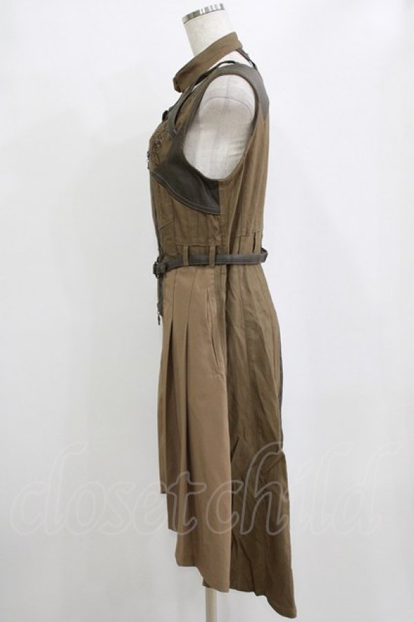 画像2: Ozz Croce / 刺繍ロングZIPベスト  茶 H-26-02-10-037-OO-TO-KB-ZH (2)