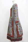 画像2: Jane Marple Dans Le Salon / Flowers of Jouy scarf Tartan check hem dress  グレー H-26-02-10-005-JM-OP-KB-ZH (2)