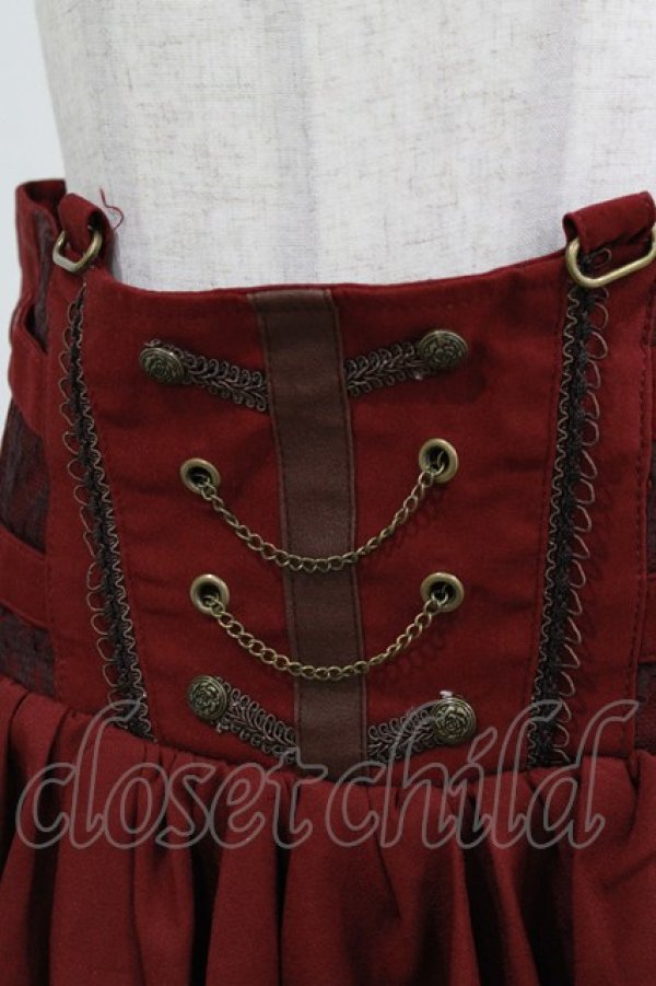 画像4: Ozz On / ハイウエストフリルパンツ  ボルドー H-26-02-10-040-OO-PA-KB-ZH (4)