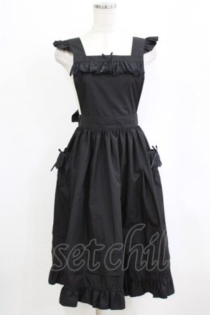 画像: Moi-meme-Moitie / Gardenia裾タックエプロン  ブラック H-26-02-10-041-MO-OP-KB-ZH