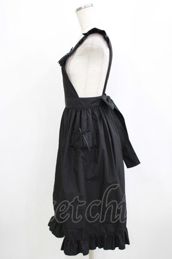 画像2: Moi-meme-Moitie / Gardenia裾タックエプロン  ブラック H-26-02-10-041-MO-OP-KB-ZH (2)